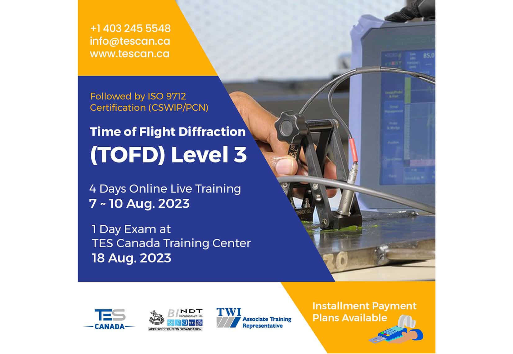 Time of Flight Diffraction (TOFD) Level 3